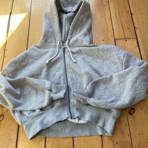 Urban outfitters Grey cropped zip up sweater